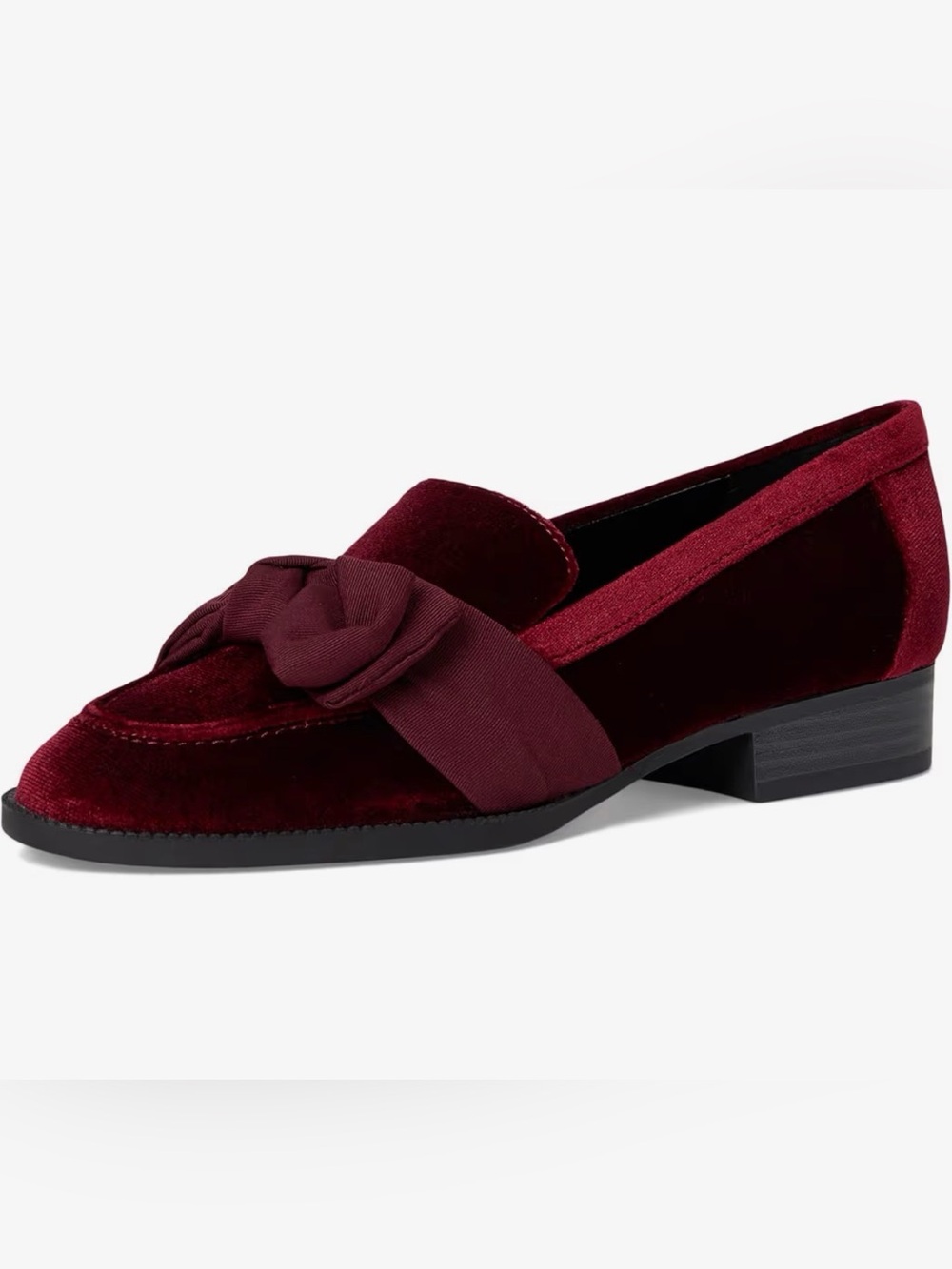 Women's Velvet Knot Loafer in Burgundy